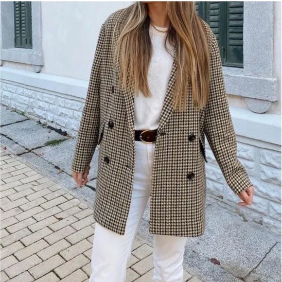 Mango Jackets & Blazers - Mango MNG Plaid Wool Blazer